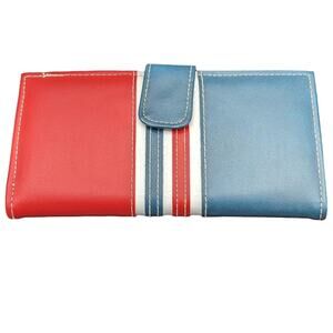 Vintage red white blue Womens wallet by Winston 1980s Cards Change Checkbook